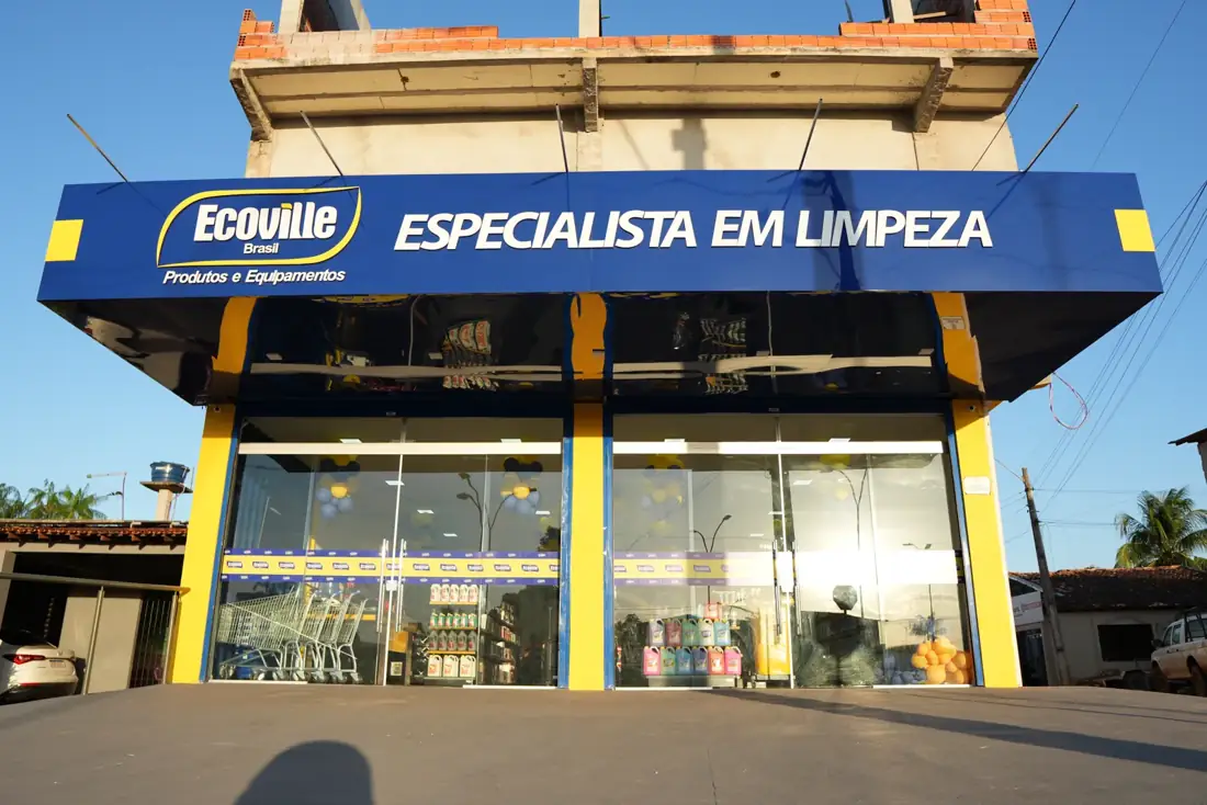 Fachada da Ecoville Barcarena, especialista em limpeza, no Novo Horizonte